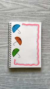 Cute umbrella front page design idea ☂️ #arttherapy #creative #colorful #umbrella #frontpage | Indureka