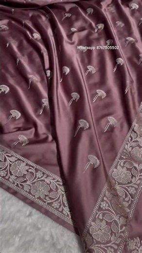 🌷 Blush pink satin mashru silk saree with gold zari weave 🥰 #saree