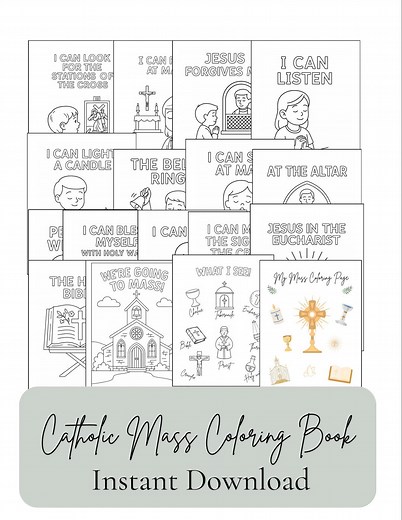 Catholic Mass Coloring Book for Kids: First Communion Activity (printable PDF) - Etsy