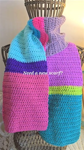 Speedy Crochet Tutorial: Simple Scrappy Scarf #crochet