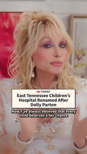 Dolly Parton revealed exclusively to TODAY that East Tennessee Children’s Hospital in Knoxville has been renamed Dolly Parton Children’s Hospital. In a taped message alongside the hospital’s president and CEO, Matt Schaefer, Parton shared that she was honored to support the team at the medical facility. #TODAYShow