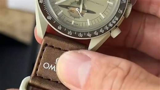 欧米茄OMEGA斯沃琪SWAT61CH联名款行星系列男女石英表42mm浅棕盘SO33T100土星