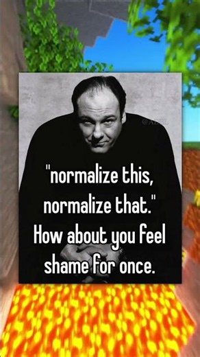 Normalize this/that? Bro, normalize shame for once.