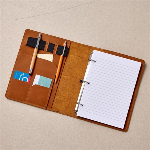 Leather Ring Binder Notebook, Personalized Binder Cover, A5 Leather Binder Planner, A4 Ring Binder Organizer, Monogrammed Leather Binder - Etsy