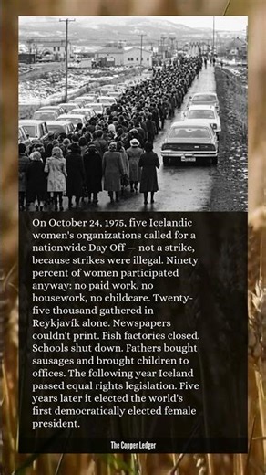 On one October morning, 90% of Iceland's women simply didn't show up. Everything stopped.