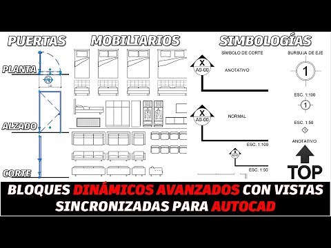 ADVANCED ARCHITECTURAL DYNAMIC BLOCK TEMPLATE | DOORS, FURNITURE, TOP SYMBOLS | AUTOCAD