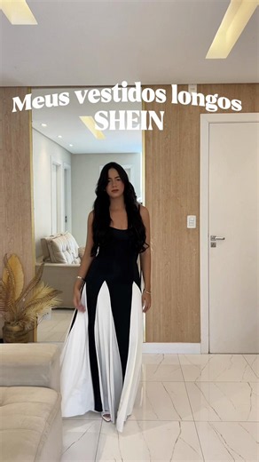 Meus vestidos longos da Shein 🌟 Preto e Branco: X3FWUNJ Marrom : AX7CBDY Bege: 624445M Caqui: ET82D2Q #SHEINsaveinstyle #sheinforall #sheinhaul #sheincares #vestidoslongos