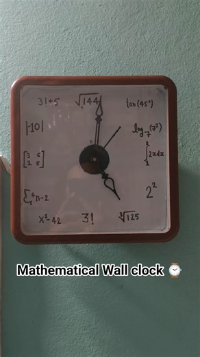 Mathematical Wall clock using different type of math concepts ⚡#shortsvideo #viral