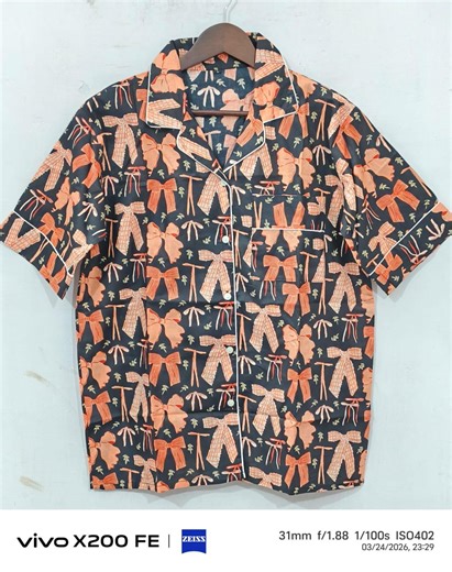 Tiger Print Cotton Pajama Set: Indian Bohemian Sleepwear