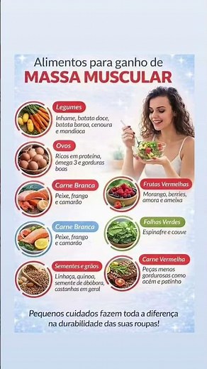 OS MELHORES ALIMENTOS PARA GANHO DE MASSA MUSCULAR 💪🔥 LEIA A DESCRIÇÃO