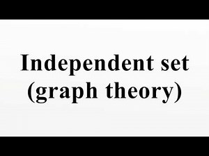 Independent set (graph theory)