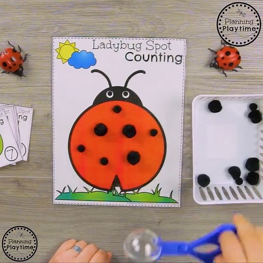 Fun Preschool Math and Literacy activities with a Bug theme. So great for Spring! https://planningplaytime.com/bug-activities/#activities | Planning Playtime - Learning Through Play