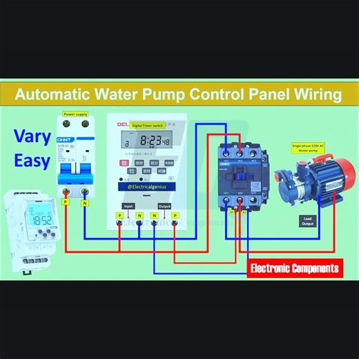 7.1K views · 51 reactions | Automatic Water Pump Control Panel Wiring Using Timer Switch wiring connection #fblifestyle | 퐄퐥퐞퐜퐭퐫퐨퐧퐢퐜 퐂퐨퐦퐩퐨퐧퐞퐧퐭퐬 | Facebook