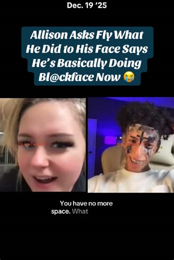 Allison Asks Fly What He Did to His Face Says He’s Basically Doing Bl@ckface Now @allison mae 🧸 @Kayla @flyythaman @Flyysoulja @kuttredd5 @Toxiic🧚‍♀️ #facetattoo #flyysoulja #islandboys #allisonmae #kaylathayla