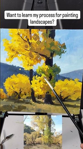 Painting Vibrant Autumn Trees in Acrylics