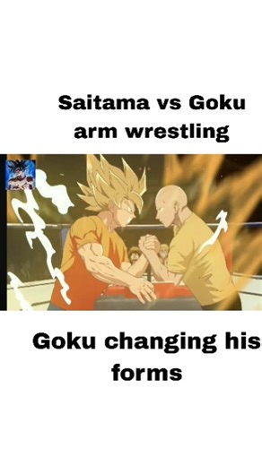 Saitama vs Goku arm wrestling #shorts #@Goku_edits