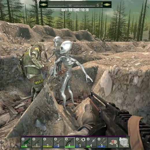 7 Days To Die - Aliens vs Zombie : Alien receives friendly fire ! #oldgoatgaming #7daytodie