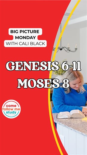 Cali Black - Confident Scripture Study on Instagram: "BIG PICTURE MONDAY ❤️ Genesis 6-11, Moses 8: Come Follow Me ❤️ Feb 9-15 Noah and the Tower of Babel?! Let’s go! Watch this video for all the easy-to-understand context you need for this week’s Come, Follow Me reading! (Every comment, share, and tag helps get this resource out to even more people, so THANK YOU!) OLD TESTAMENT Q1 Study Guide Jan-Mar available NOW! Get your copy from Amazon or get a digital download from comefollowmestudy.com. L