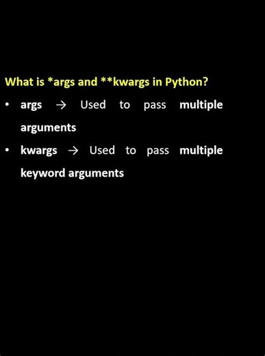 What are *args and kwargs in Python? | Python Interview Question #6