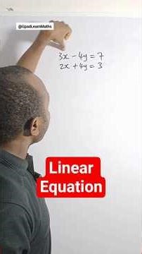 Solving Simultaneous Linear Equations #simultaneous #linear #gpadlearnmaths #stem #maths