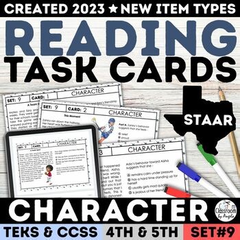 STAAR Character Traits Short Story Task Cards Fun Activities 4th & 5th Grade SCR