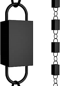 Rain Chain - 8.5 FT Rain Chain for Gutters with 17 Square Cups - Black Aluminum Rain Chains - Decorative Rain Catcher Chain - Downspout Replacement for Outside Courtyard