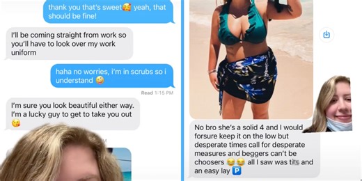 Man mistakenly sends Bumble match a message calling her a 'solid 4'