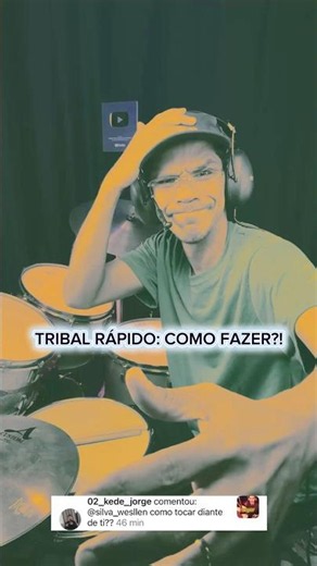 Como tocar TRIBAL RÁPIDO na bateria com uma levada fácil 🎵