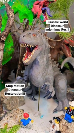 Jurassic World Stop Motion - Hybrid Dinosaur Indominus Rex Clay Craft #shorts