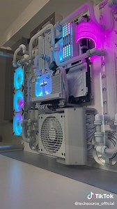 Fully custom modded Hardline Water Cooled Gaming PC build. #BigRedV4 #foryou #pc #gaming #setup
