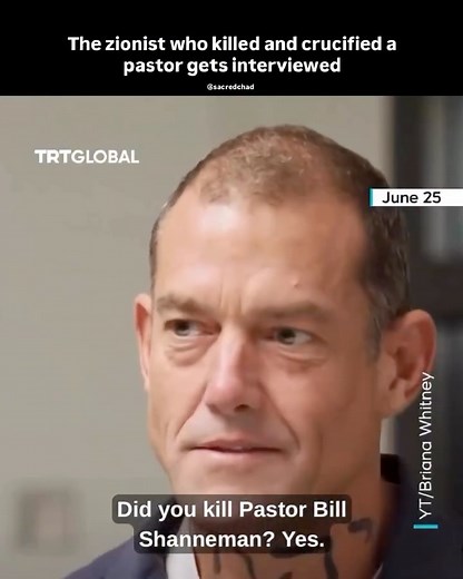 Sacredchad on Instagram: "Adam Sheafe, an extremist Zionist with Hebrew tattoos around his neck, confessed to the gruesome murder and crucifixion of 76-year-old Pastor Bill Schonemann in April 2025 in Arizona — the first of 14 pastors he allegedly planned to kill. —— trtworld #jesus #christianity #news #pastor #usa"