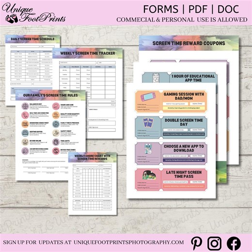 Screen Time Rules Checklist | Chore Chart, Reward Coupons (digital Download) - Etsy Canada