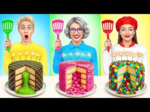 Me vs Grandma Cooking Challenge | Cake Decorating Challenge by Candy DO