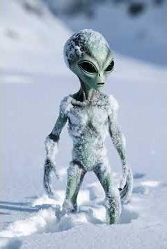 walking alien in snow