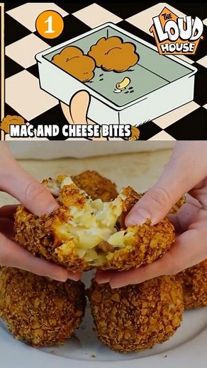 Mac and Cheese Bites From The Loud House 🏠🧀 #food #cooking #theloudhouse #nickelodeon #macandcheese