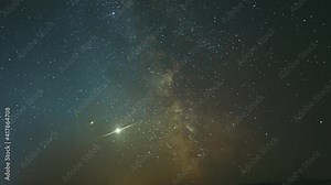 Night Starry Sky Milky Way Galaxy With Glowing Stars. Bright Glow Of Sky Stars 4K Natural Background Backdrop