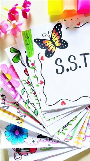 ✨Easy Border Designs for English/ Project Work Designs/Corner Designs #drawing #project #designs