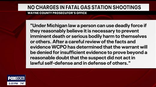 Gunman acted in self-defense in triple fatal shooting at Detroit gas station