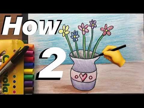 How to Draw a Flower in a Vase - EASY Step by Step for kids on Mothers Day #flowers
