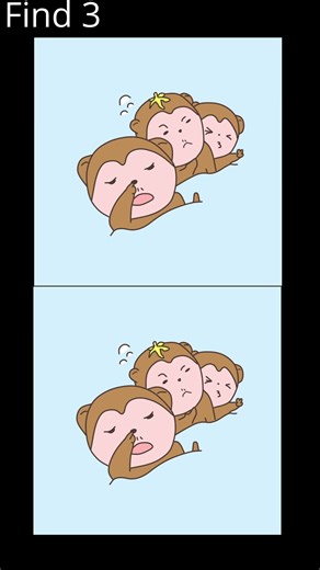 방귀뀌는 원숭이 속에 틀린그림 3개 찾기