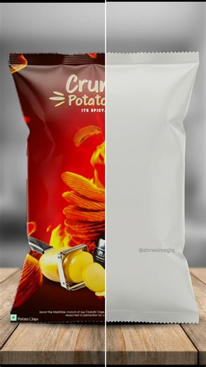 Photoshop Tips 2025 – How to Create Snack Bag or Chips Packet Mockup Easily #shortsfeed #shorts