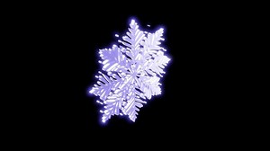 3d snowflake. The rotation of the snowflake. rotation of a snowflake on a green background for your design.