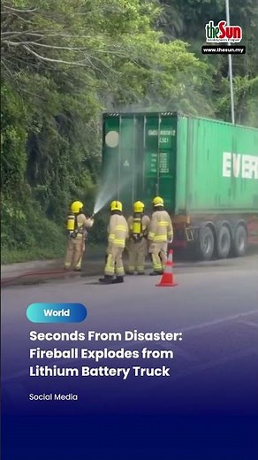 Seconds From Disaster: Fireball Explodes from Lithium Battery Truck