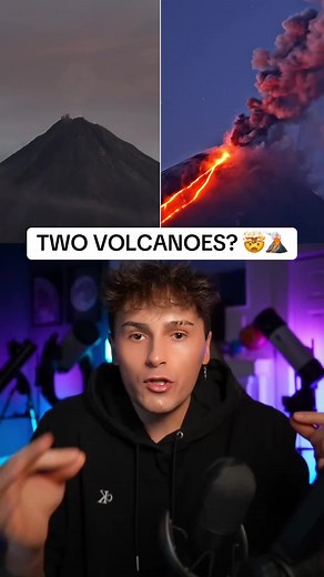 two volcanoes just erupted at the same time… 😳 | volcano