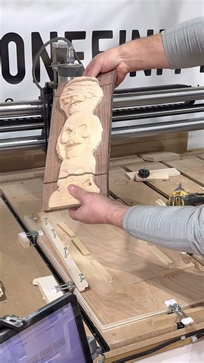 Prototype 3D skull tambour door design Carveco and Onefinity #workshop #woodworking #furnituredesign