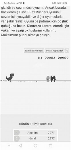 Google Dino trex run