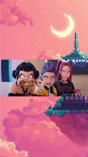 Caras grasiosas en la pelicula K-pop demon hunters. #peliculas #pop #huntrix