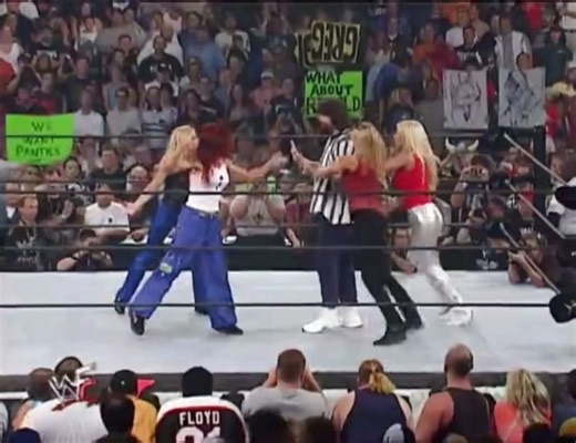 WWF/E DIVAS on Instagram: "& here it is y’all, the iconic first ever Bra & Panties tag team match at Invasion . . . . . . . . . #wwe #wwesuperstars #wwedivas #goldeneradivas #torriewilson #stacykeibler #trishstratus #lita #mickfoley"