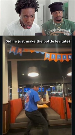 did he just make the bottle levitate?