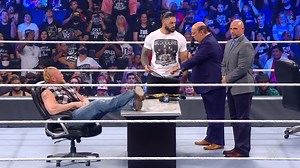 6M views · 96K reactions | Prior to the Universal Title showdown against Roman Reigns at WWE Crown Jewel, Brock Lesnar participates in a tense contract signing with The Head of the Table and Heyman Hustle. | WWE SmackDown | Facebook